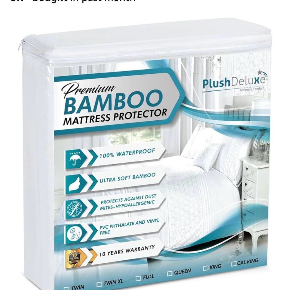 Queen bamboo waterproof mattress cover